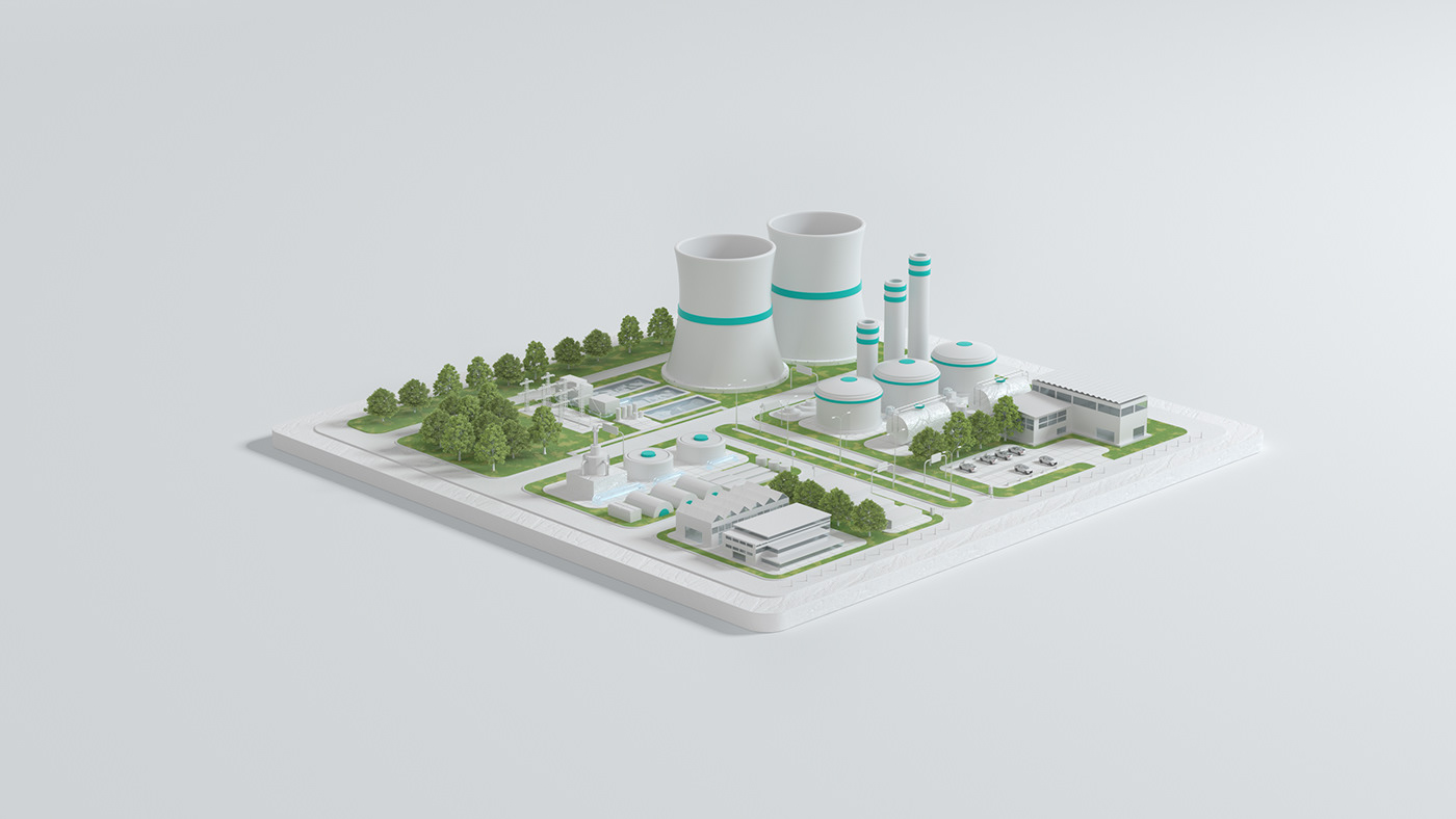 3D Digtal arts landscapes city 3D illustration 3d tech Siemens article Cars energy