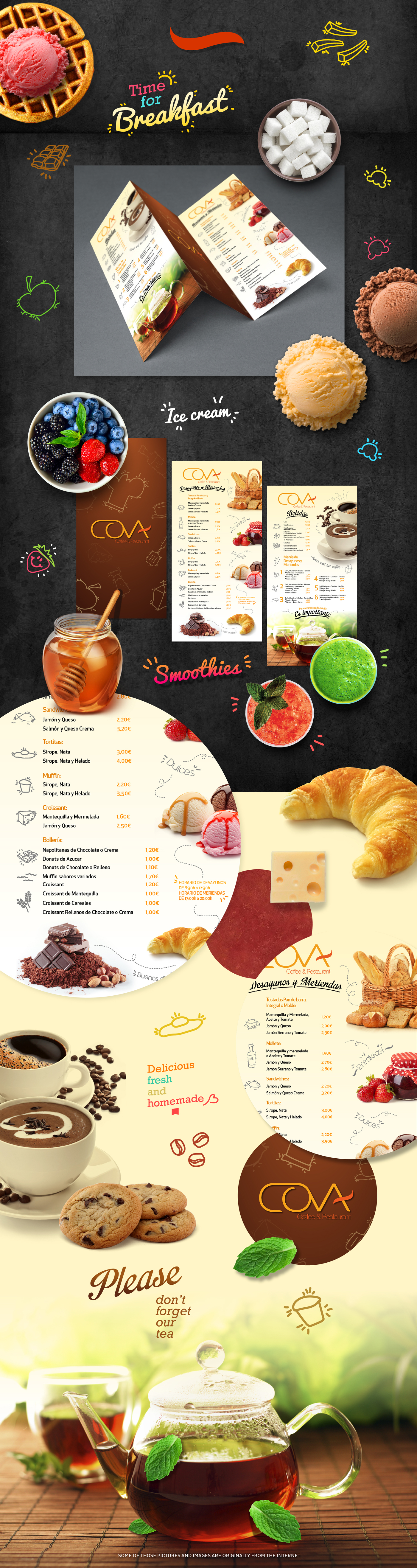 cova restaurant Coffee mediterranea comida gastronomia drinks madrid spain diseño gráfico menu gourmet