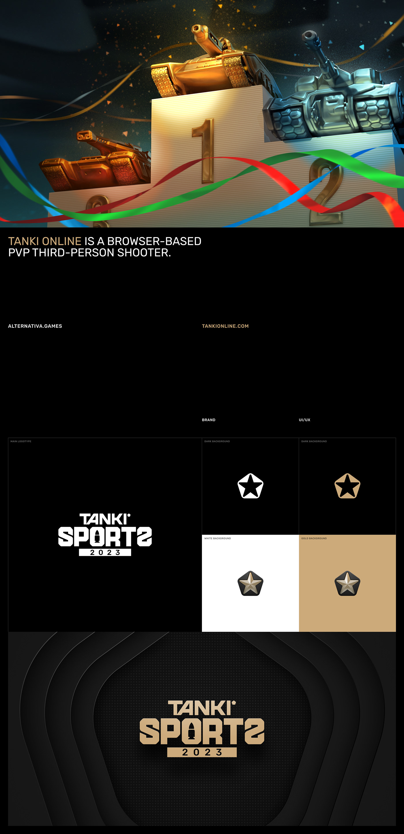 game UI/UX ui design cybersport Tank gold Icon luxury minimal Logo Design