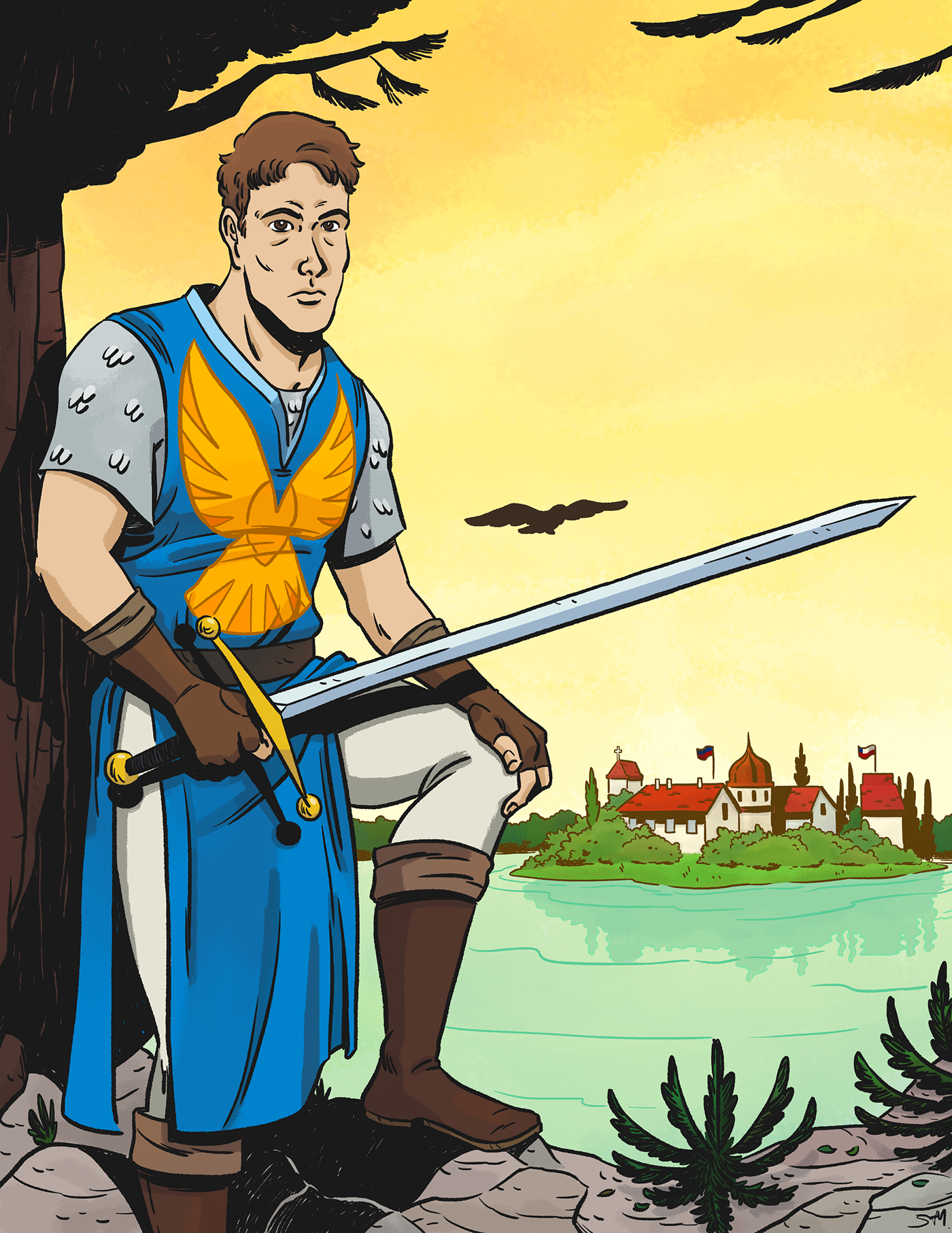 Comic Book comic books ILLUSTRATION  knight german medieval Sword Armor shield