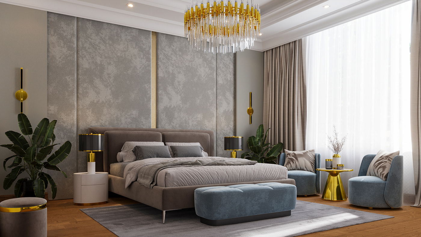 master bedroom interior design  architecture modern archviz Render visualization 3ds max corona CGI