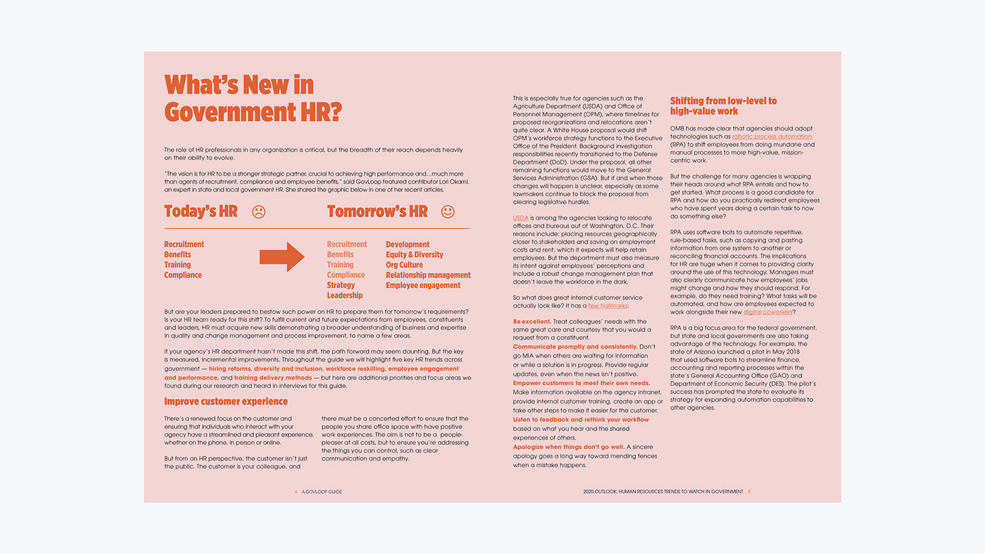 Human Resources graphic design  govloop Government HR trends Layout editorial design 