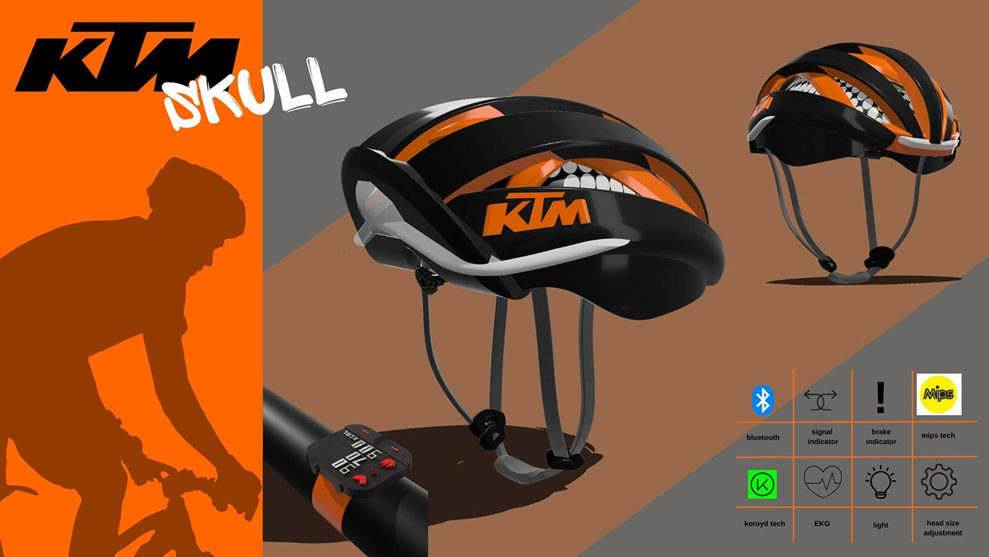 Helmet product design  industrial design brand identity visual Shapr3D cyclist Bicycle KTM
