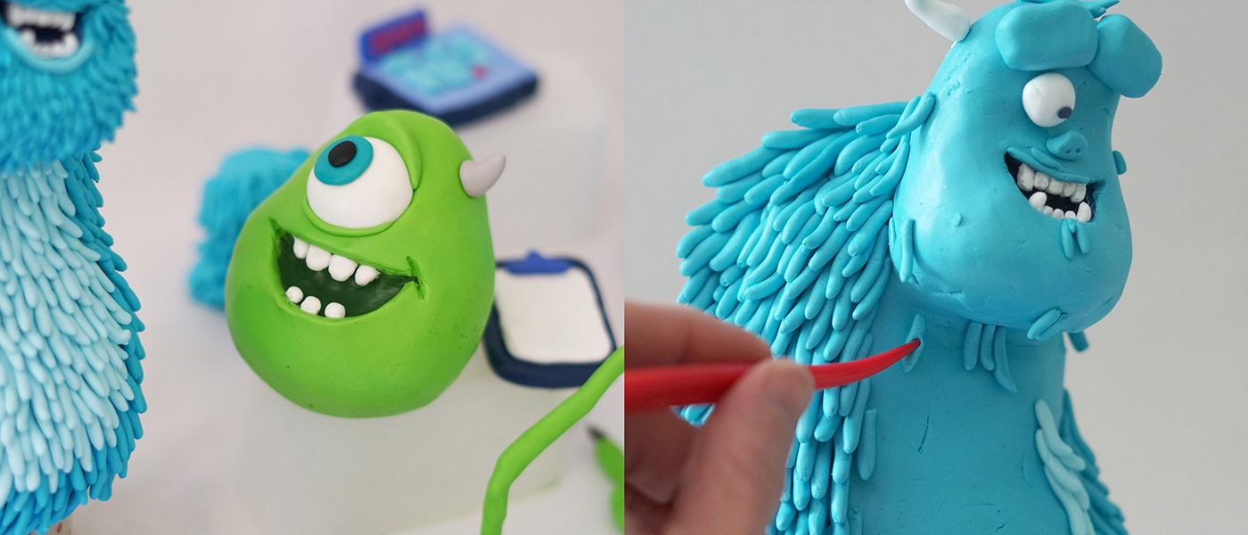 Sculpting of Mike and Sulley from Monster Inc. by Andi Meier