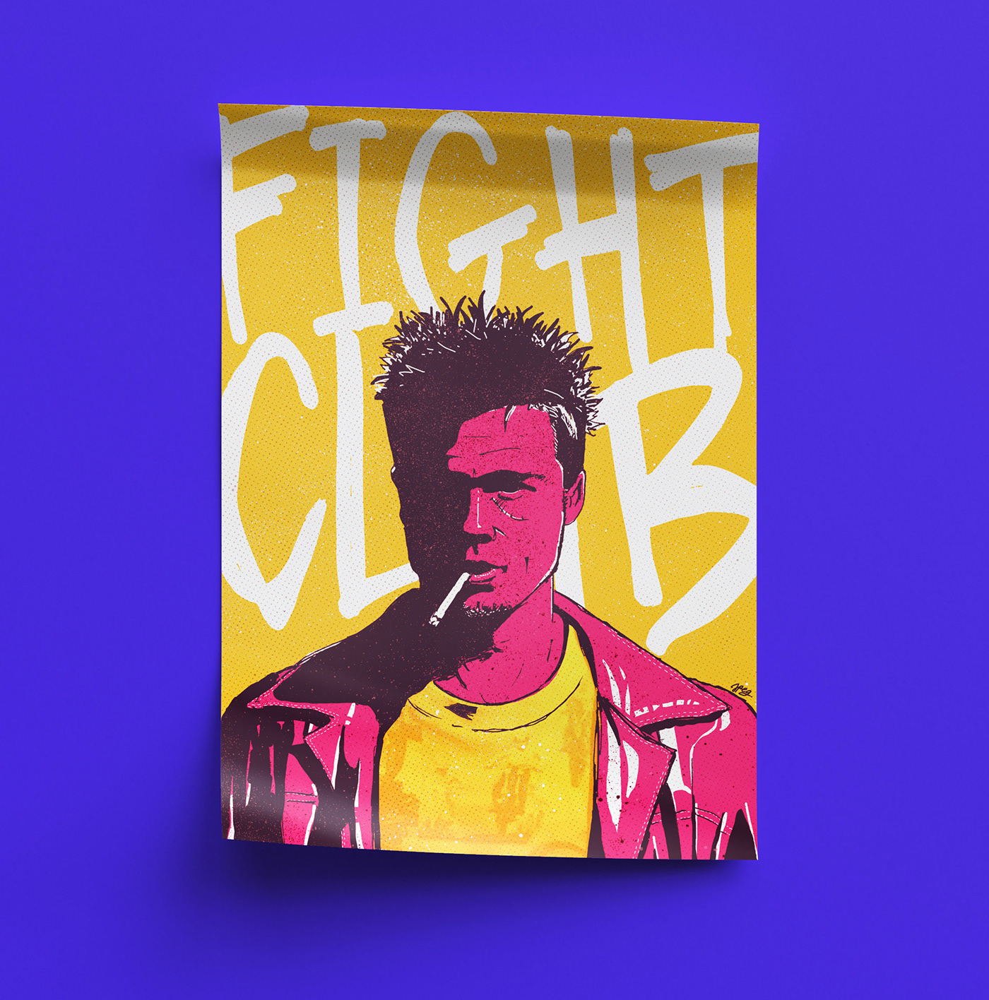 alternative movie poster artwork Brad Pitt Cinema Fan Art fight club Fight Club Poster movie poster Tyler Durden