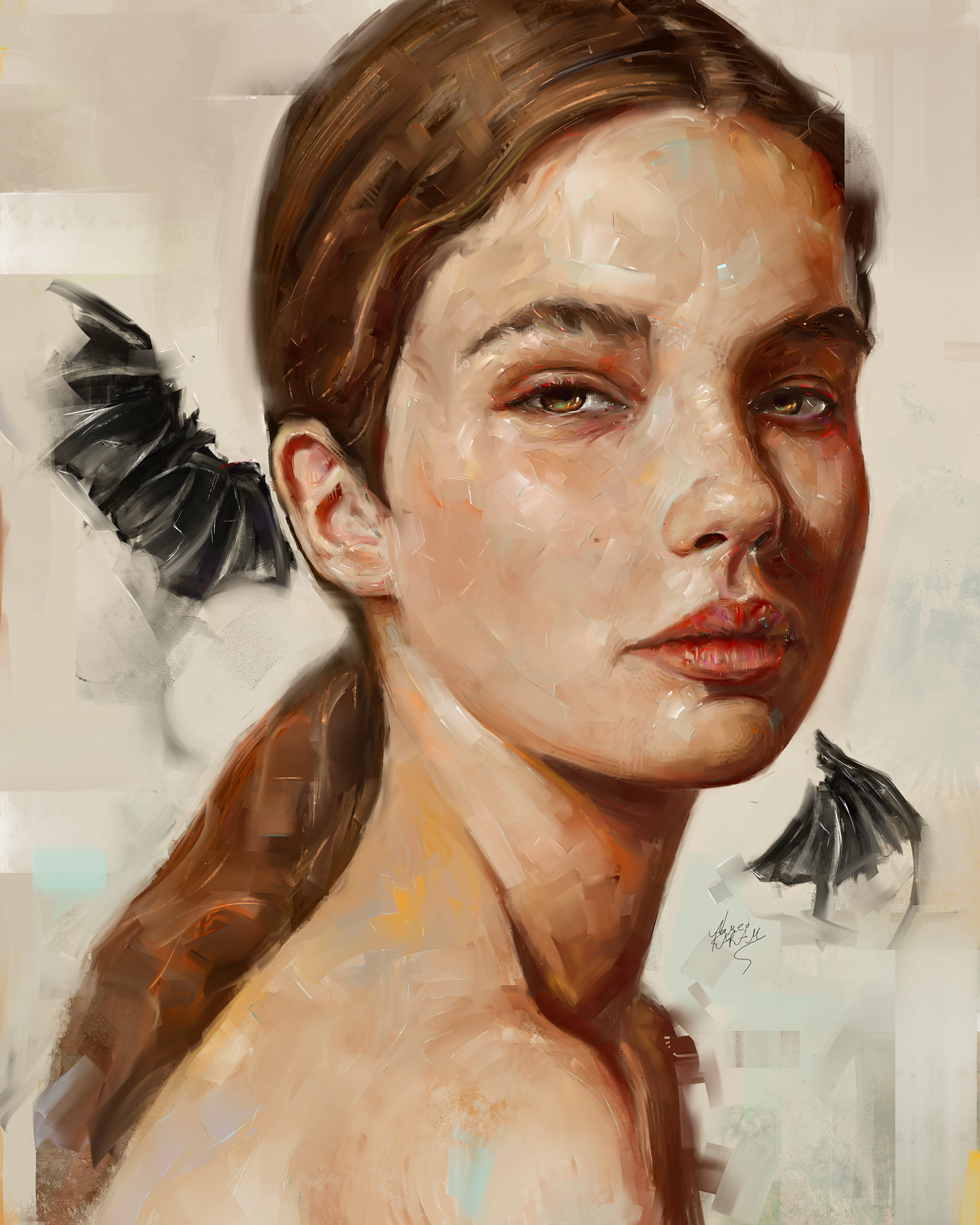 portrait girl face digitalpainting digitalart art abstract Interior poster cover