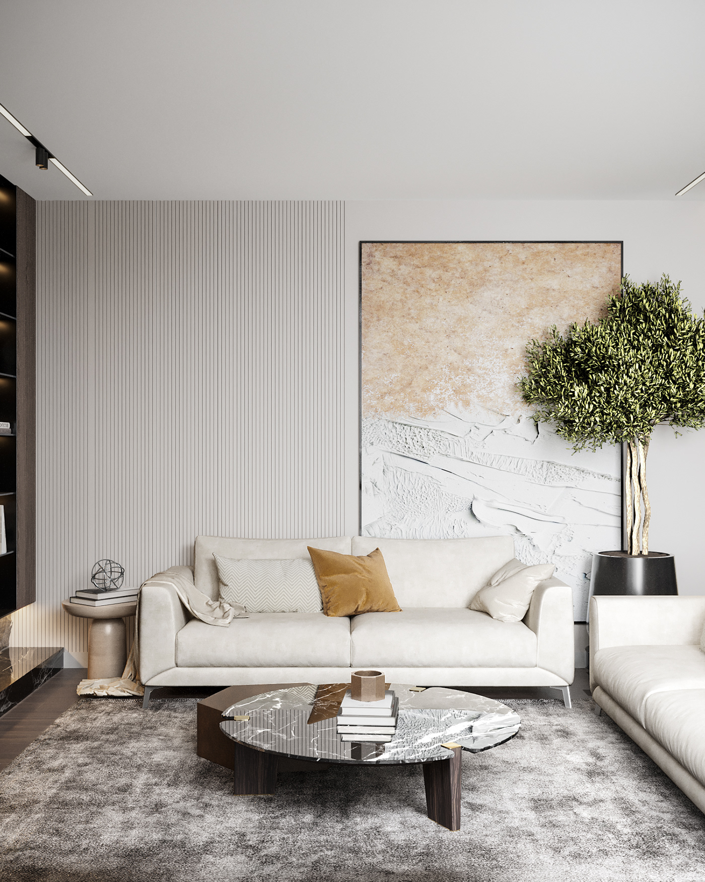 luxury modern visualization interior design  architecture 3ds max corona chalet Interior minimal
