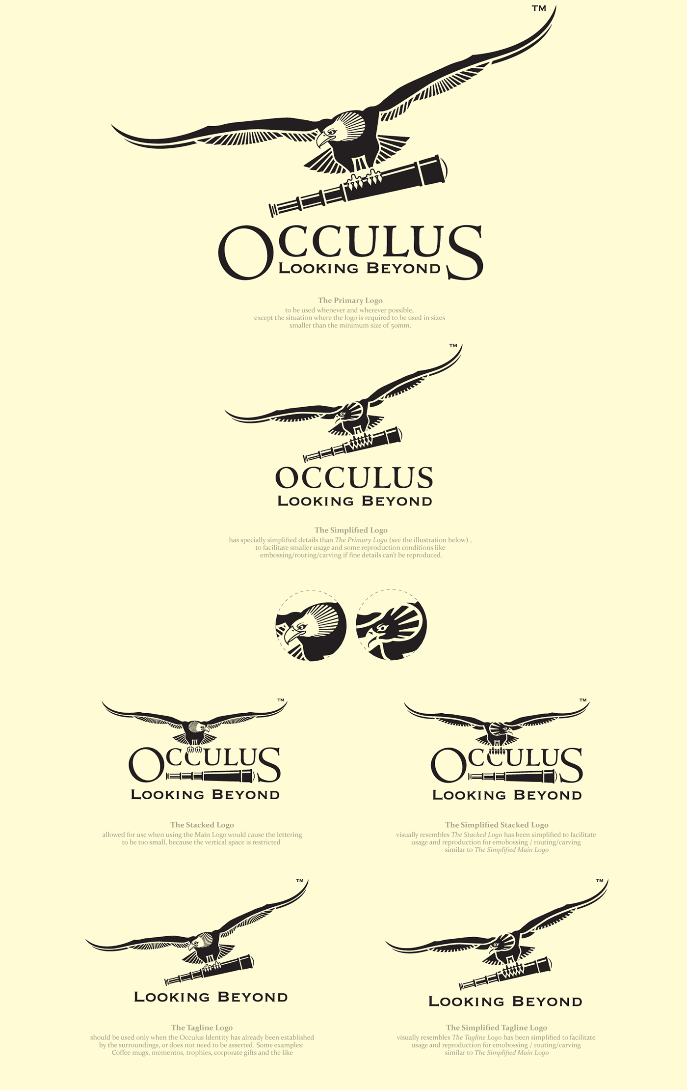 branding  Identity Design logo Oculus eagles corporate venture capitalist eagle graphic design
