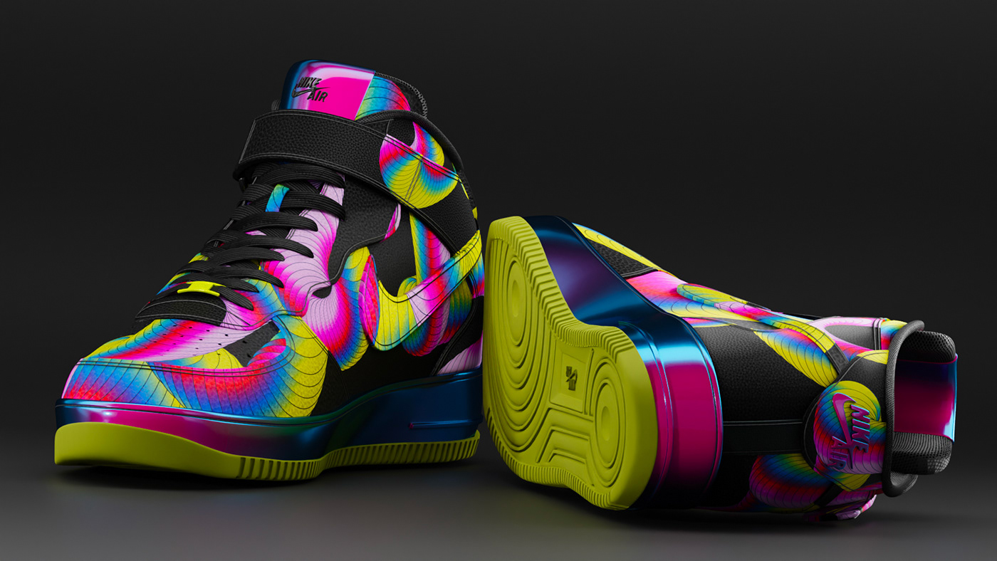 Nike sneakers 3D pattern shoes art design
