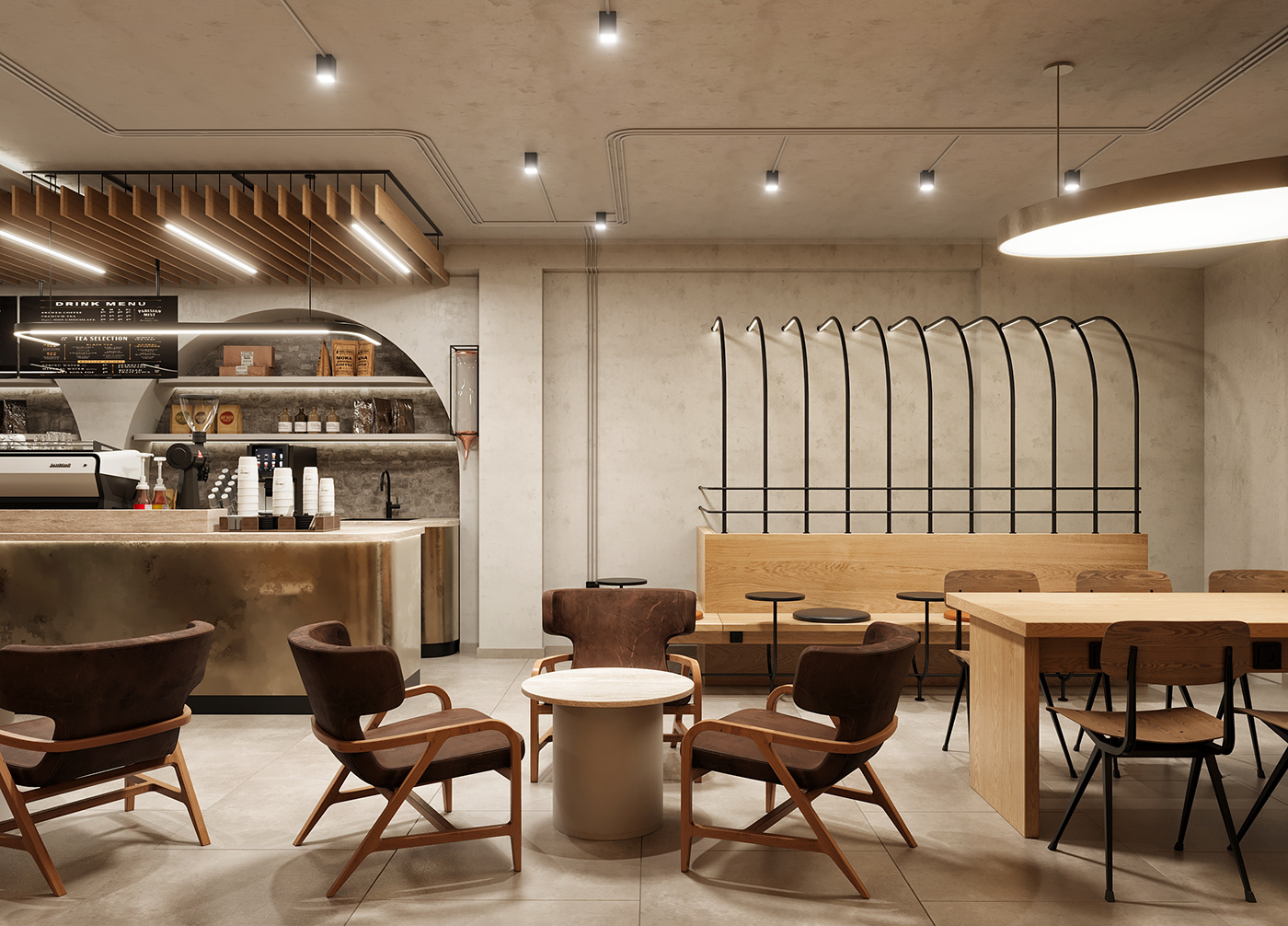 Coffee coffee shop design interior design  architecture modern minimal Interior after effects