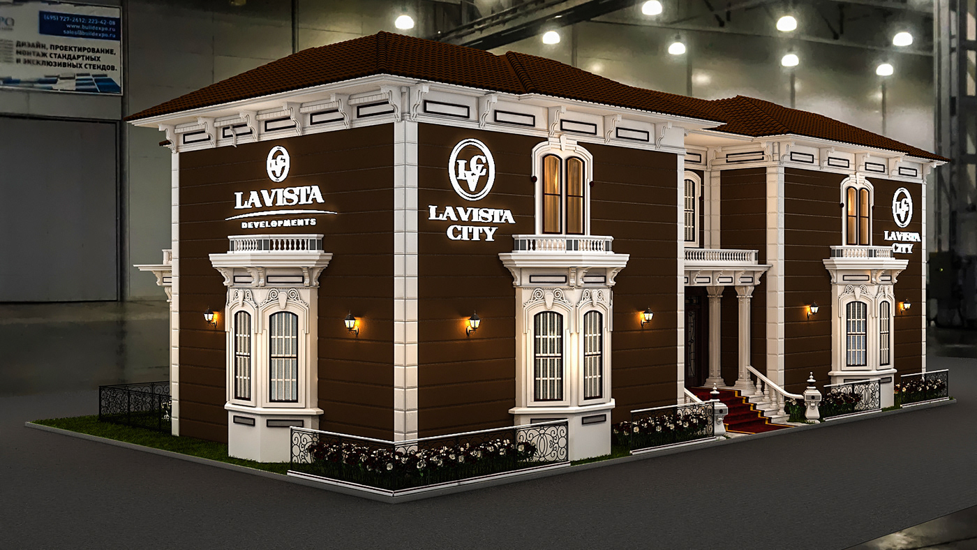 3D architecture booth Classic Exhibition  Exhibition Design  exhibition stand exterior Render Stand