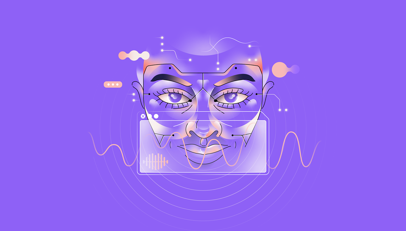 ai design futuristic gradient ILLUSTRATION  vector visual identity voicebot Website