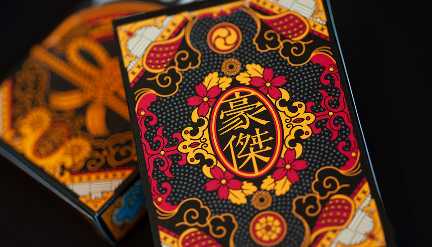 Bicycle cards deck japanese playing Playing Cards samurai tuckcase ukiyoe