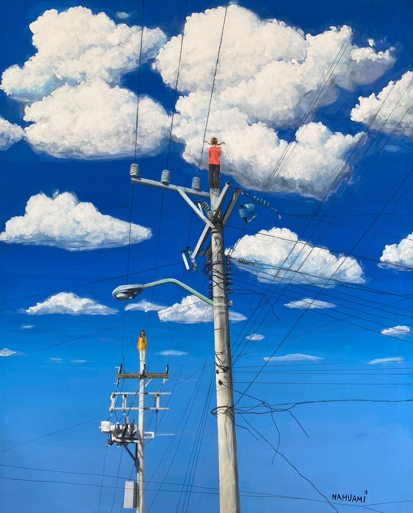 SKY clouds blue cables Wires Landscape paisaje CIelo AZUL lightpost