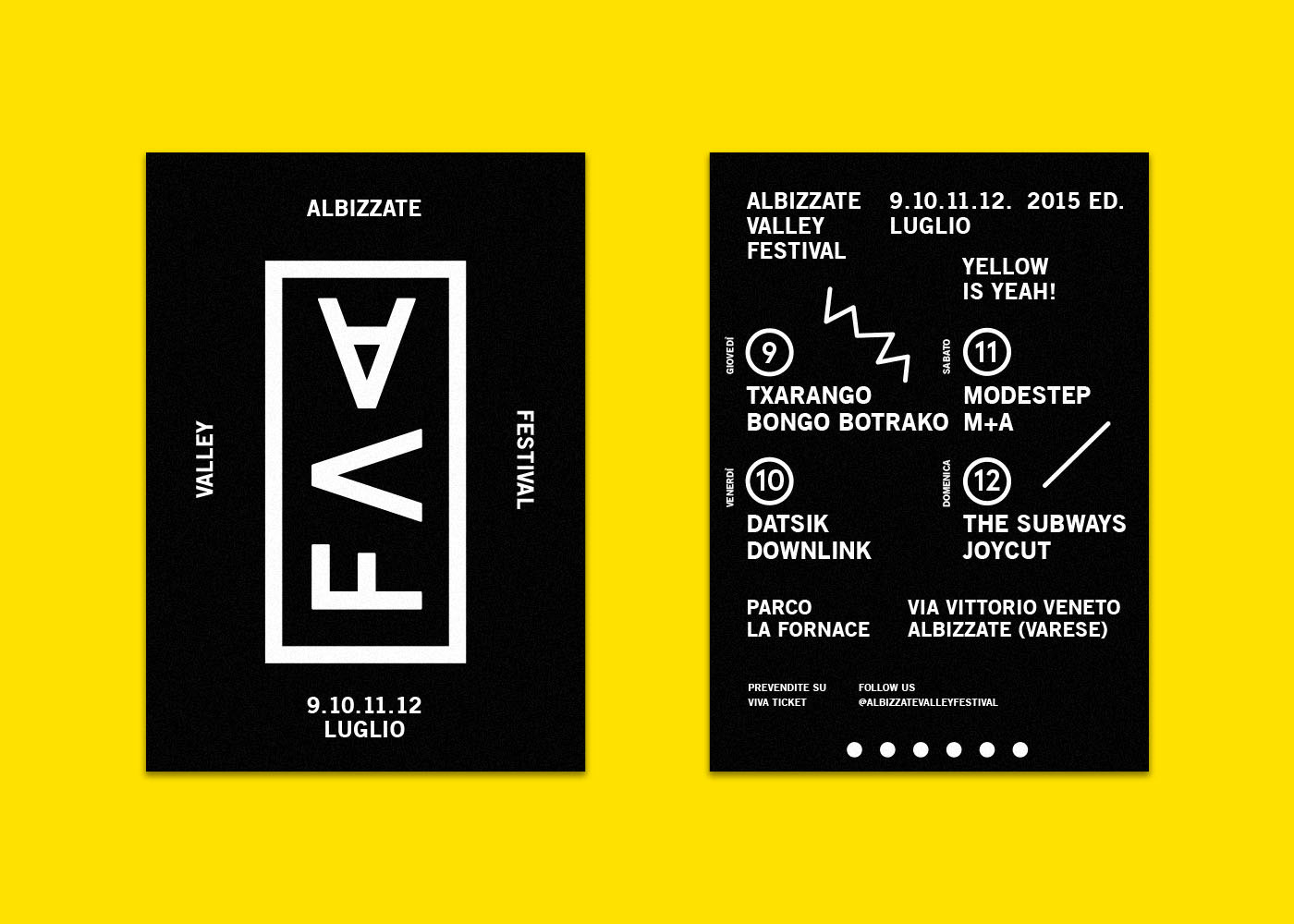 festival electronic poster flyer brochure identity black yellow trend Italy Project