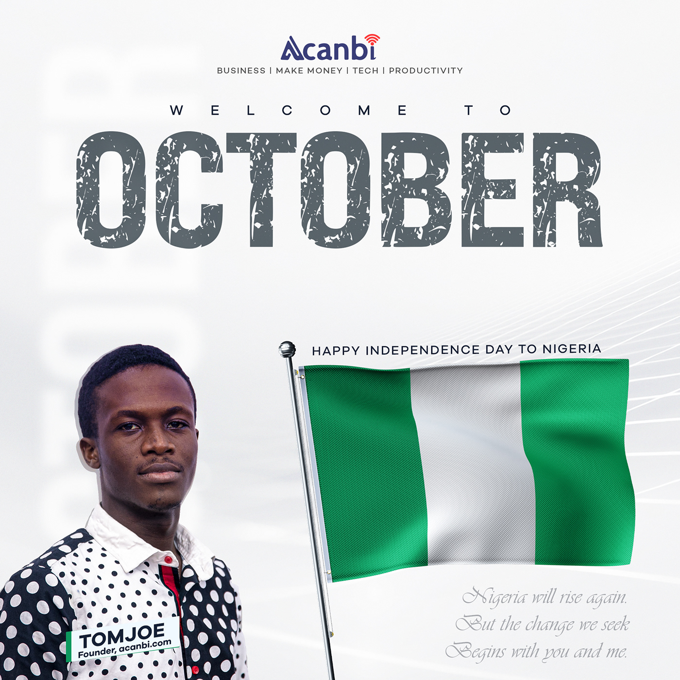 blogger graphic design  Happy New Month Independence independence day NEW MONTH october