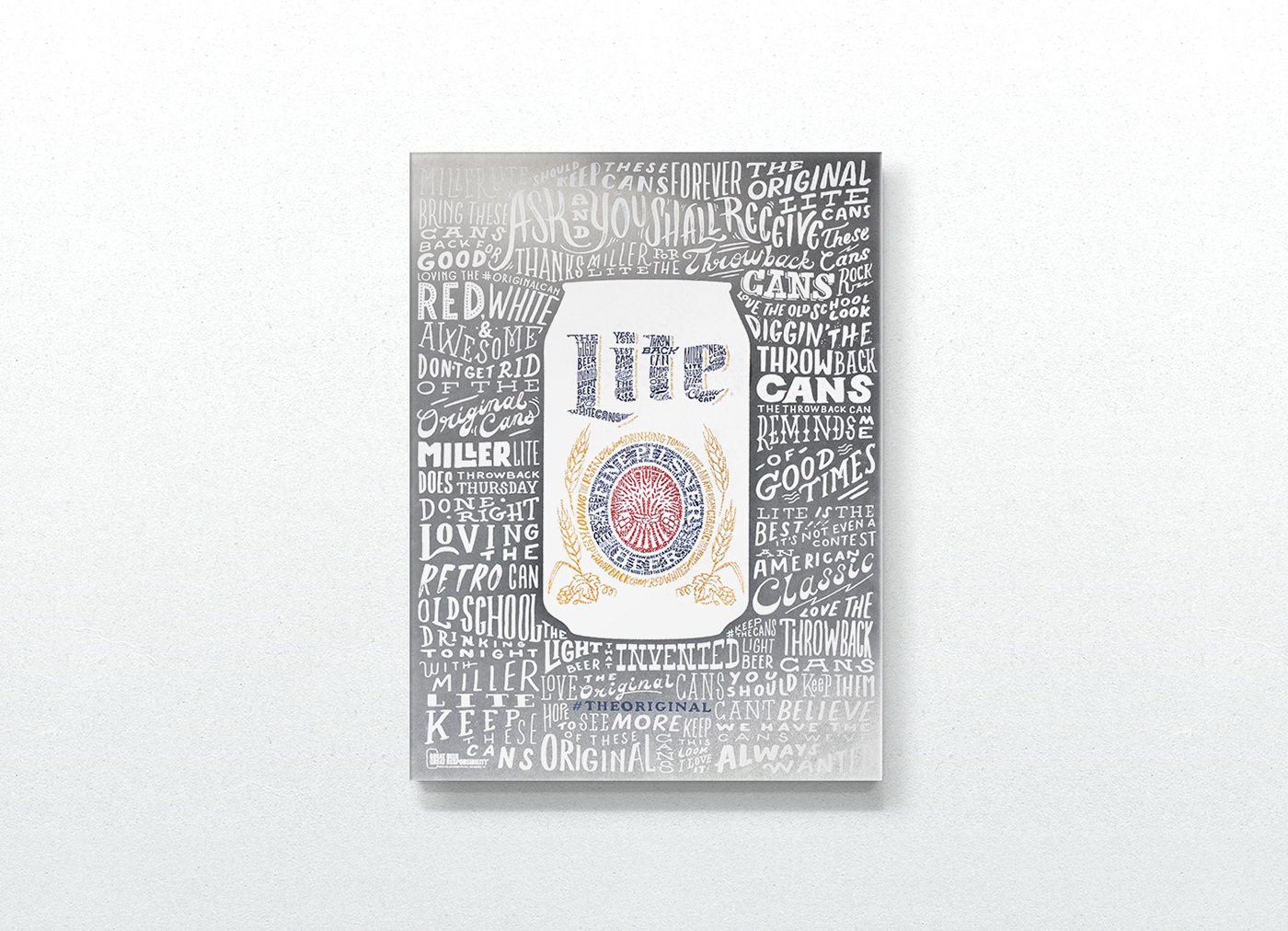 miller beer poster typographic design screen print julian baker
