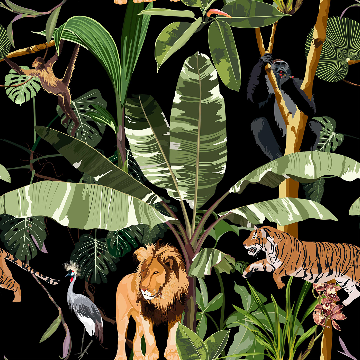 Exotic safari wallpaper.