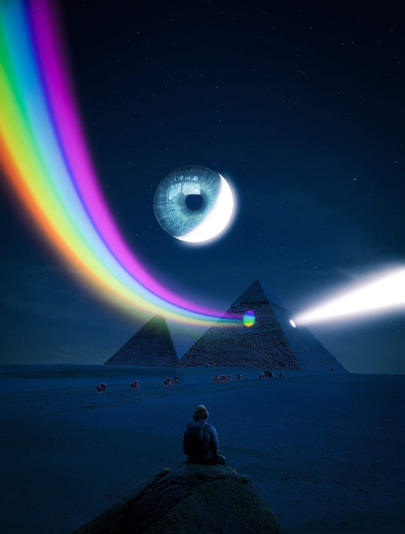 eye moon Photo Manipulation  Prisms pyramid