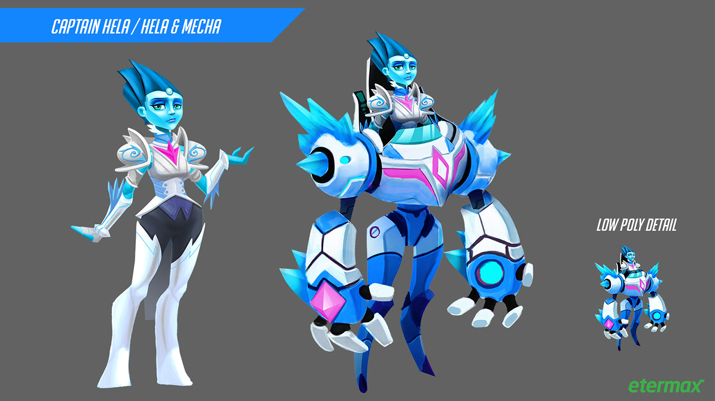 robot mecha orbitalone etermax HeLa captain concept characterdesing ice Character