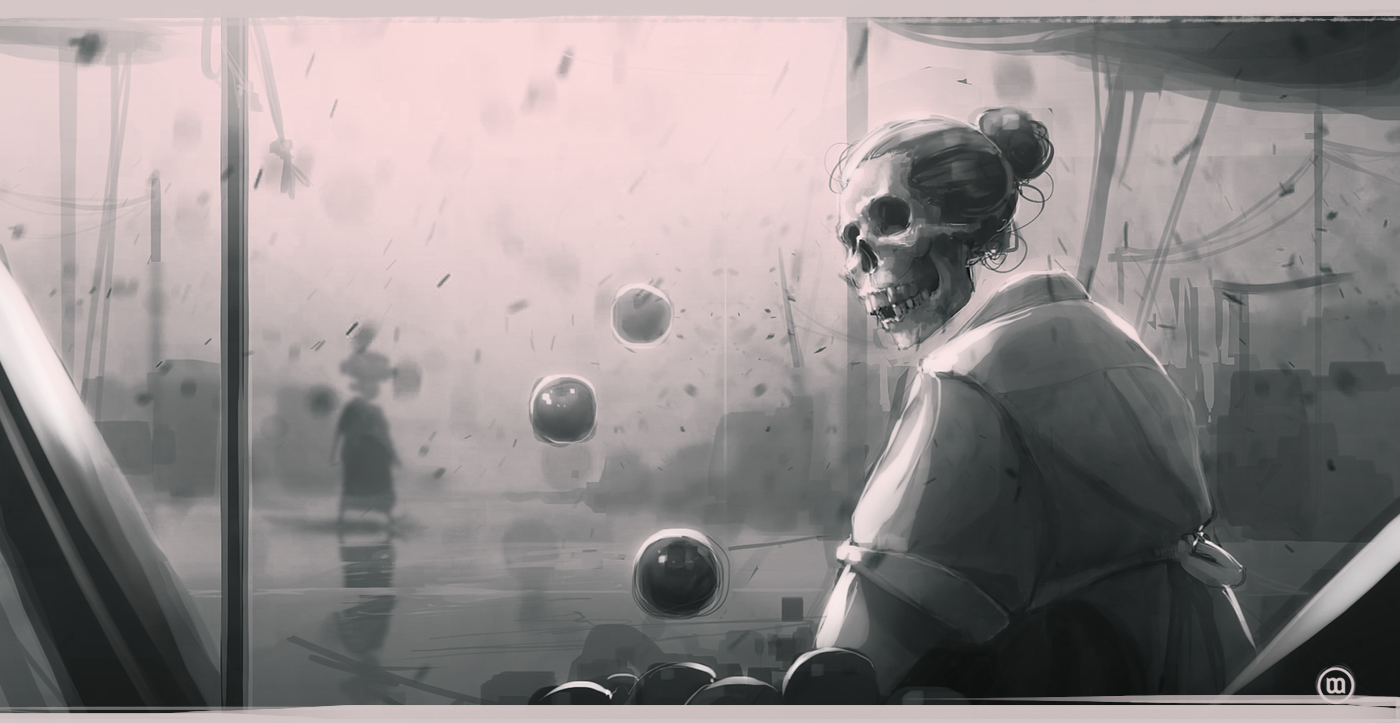 skulls zombies digital painting