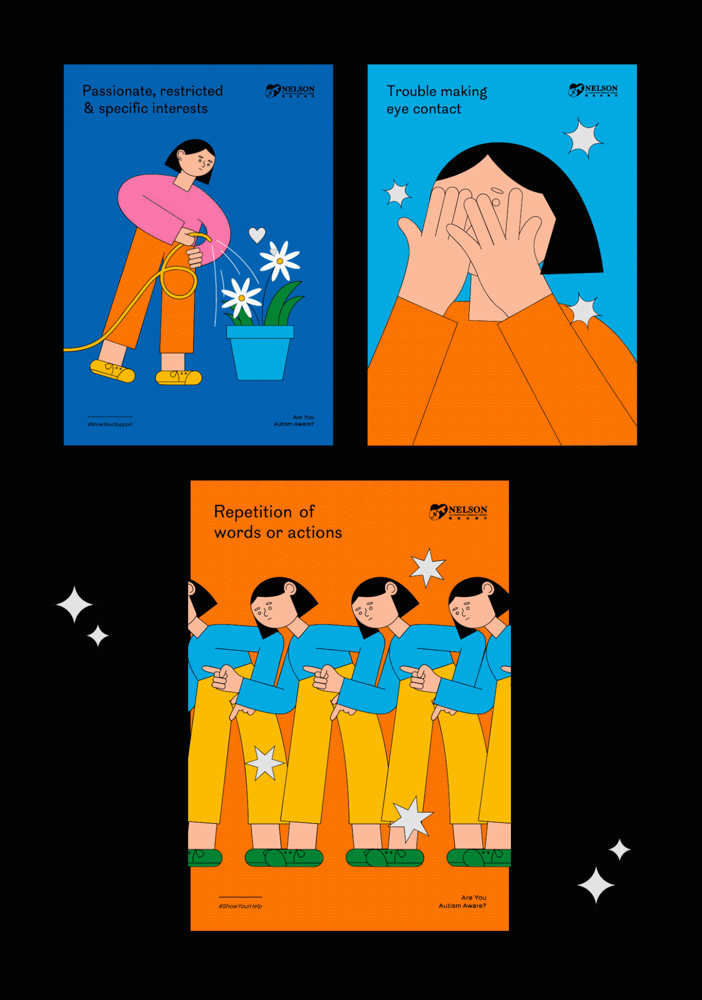 autism awareness campaign Character design  emotion ILLUSTRATION  minimal poster vector