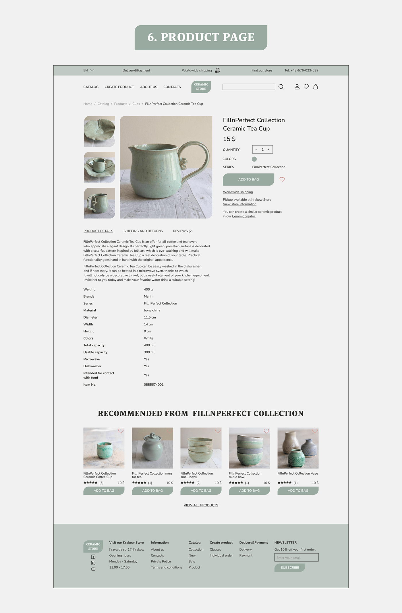 Adaptive ceramic ceramic store ceramics  commerce e-commerce Figma mobile Pottery UI/UX