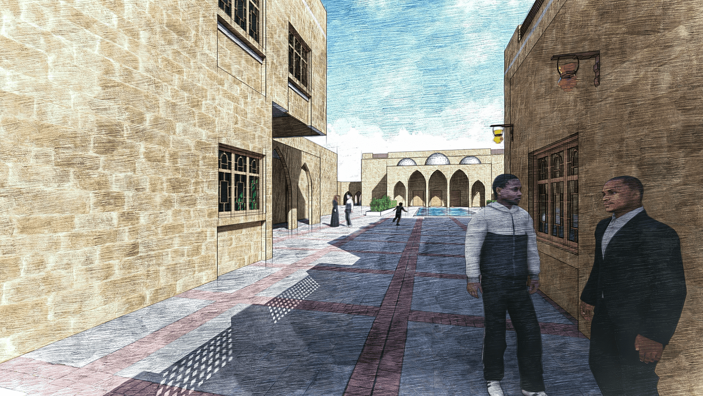 architecture design cultural center islamic academic project