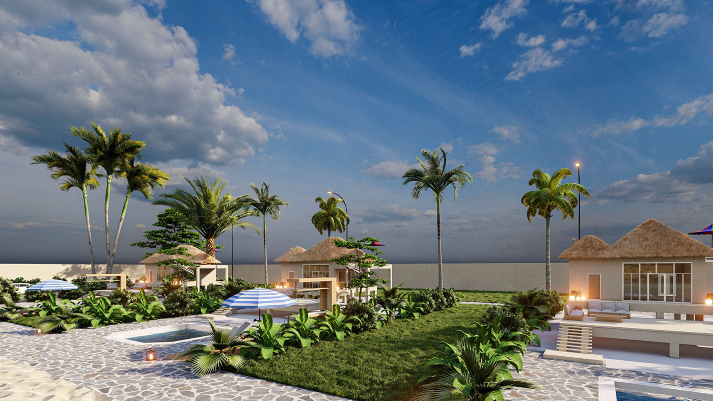 Palm Tree lumion Render architecture visualization exterior beach sea Nature design