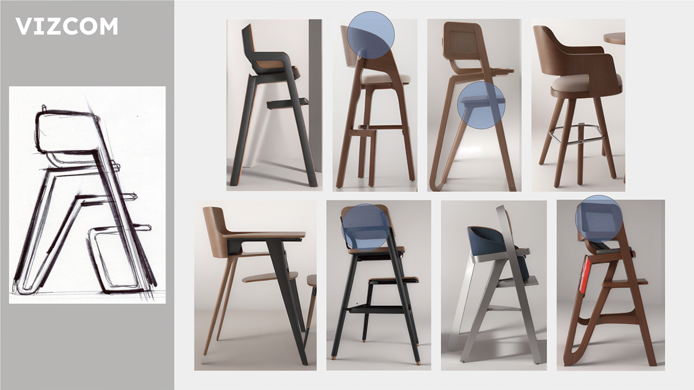 industrial design  Solidworks design photoshop keyshot high chair industrial baby chair furniture