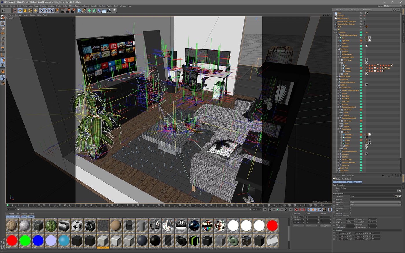 cinema4d 3D Render Isometric c4d workspace setup maxon