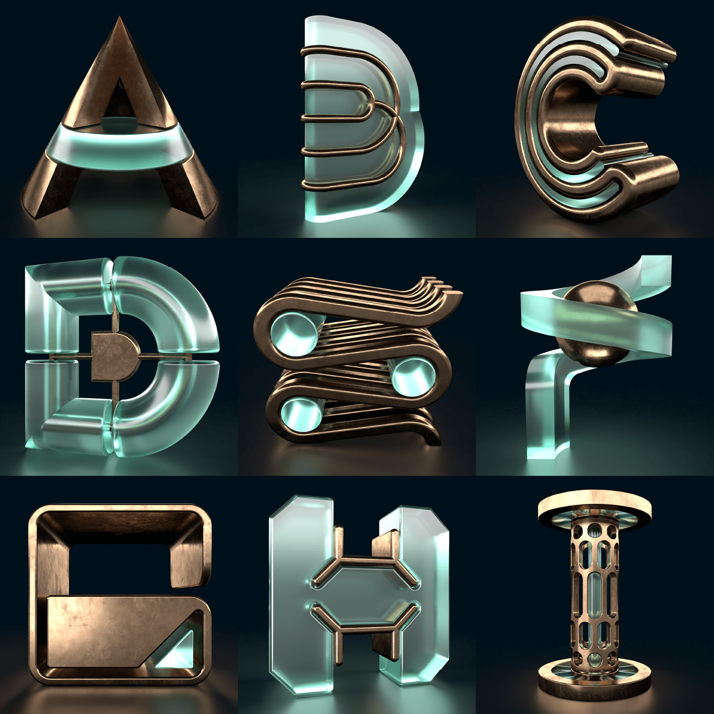 36 days of type 36days_adobe 36daysoftype 36daysoftype08 3D Digital Art  letters Render contest