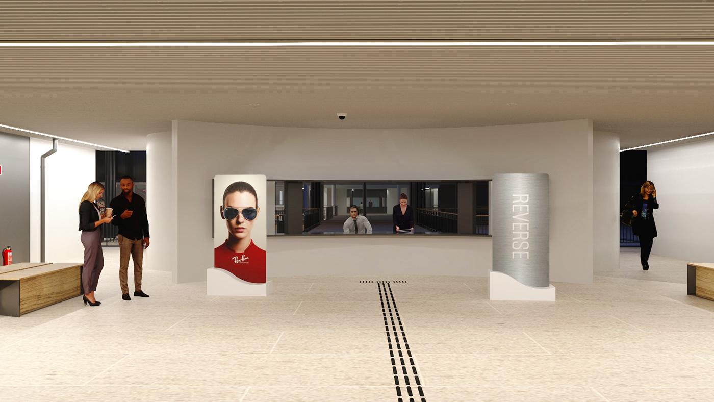 rayban cenography Render 3D architecture vray visualization interior design 