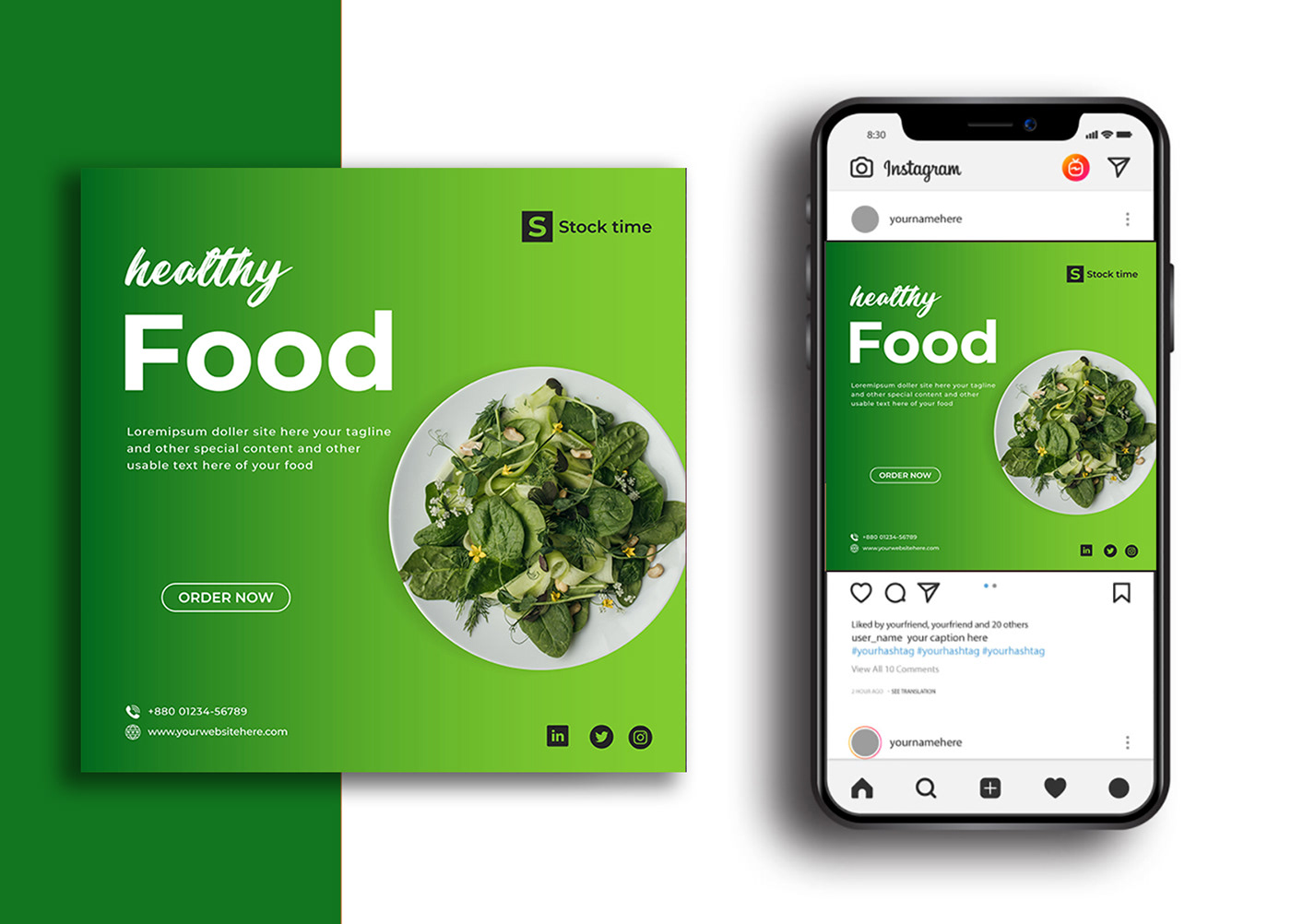 ad Food  Instagram Post Promotion Social media post social media template vector
