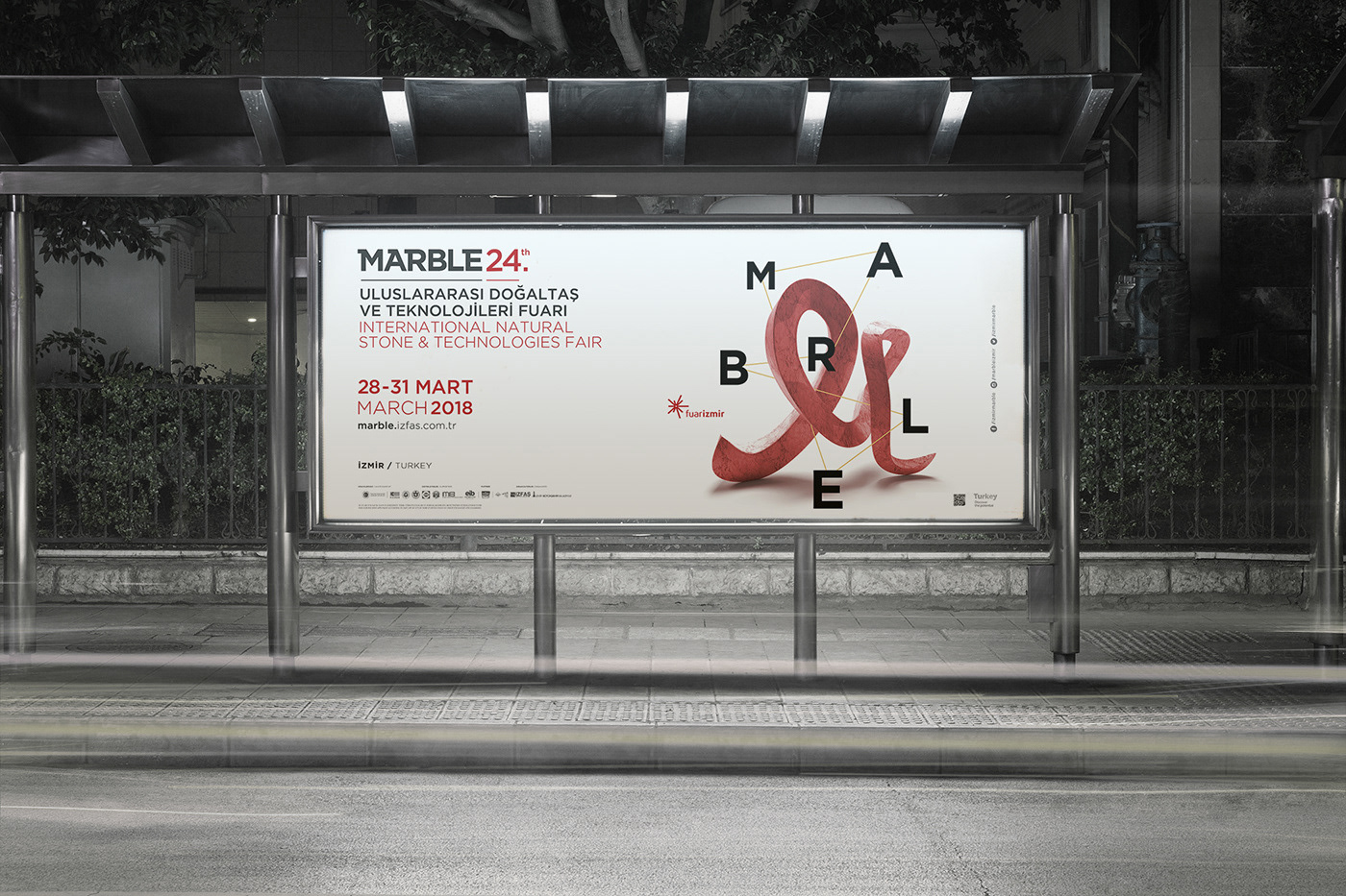 Marble Fair exhibiton branding  editorial 3D poster creative design logo