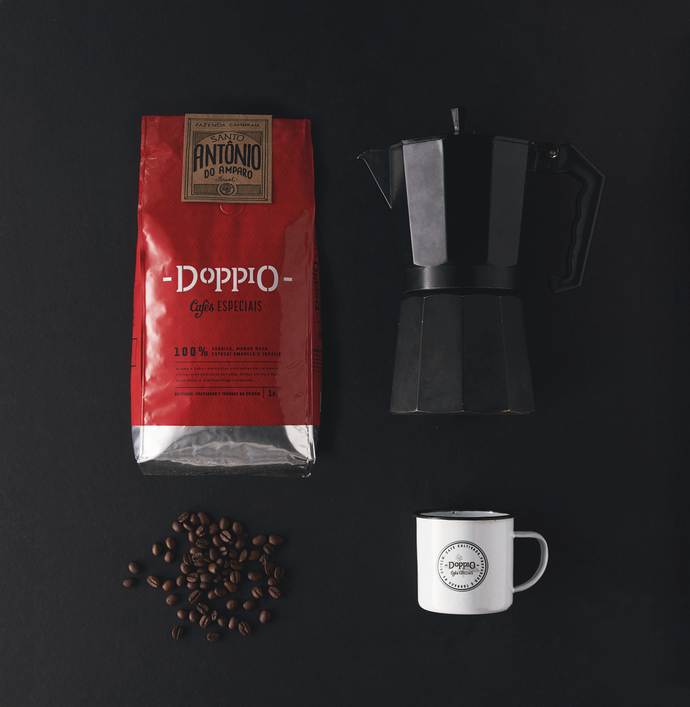 Coffee doppio lettering HANDMADELOGO taste package