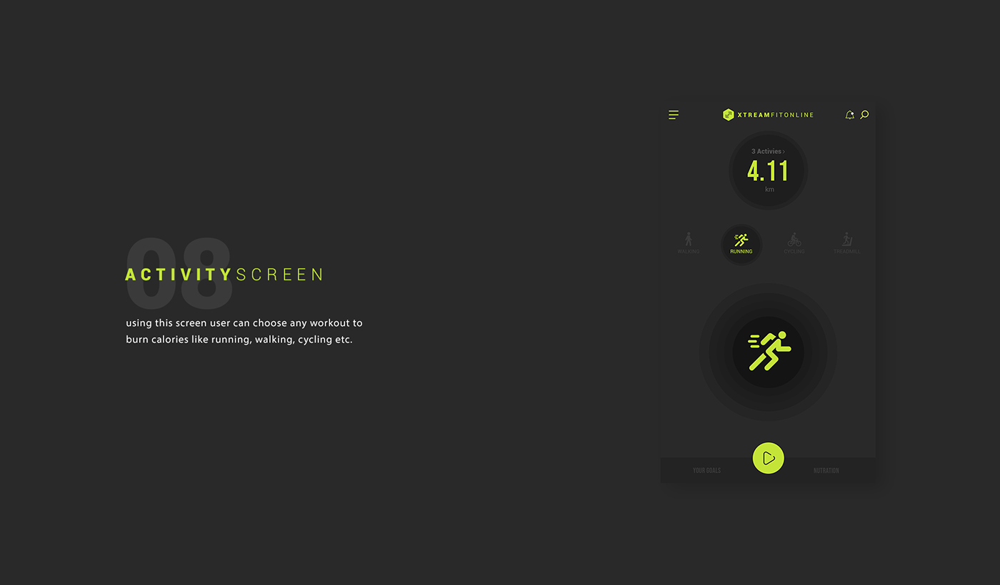 workout fitness mobileapp Conceptdesign UI ux exercise gym calorieburning