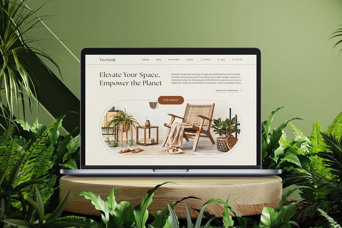 Website UI/UX Web Design  landing page ui design online store luxury organic furniture interactive design