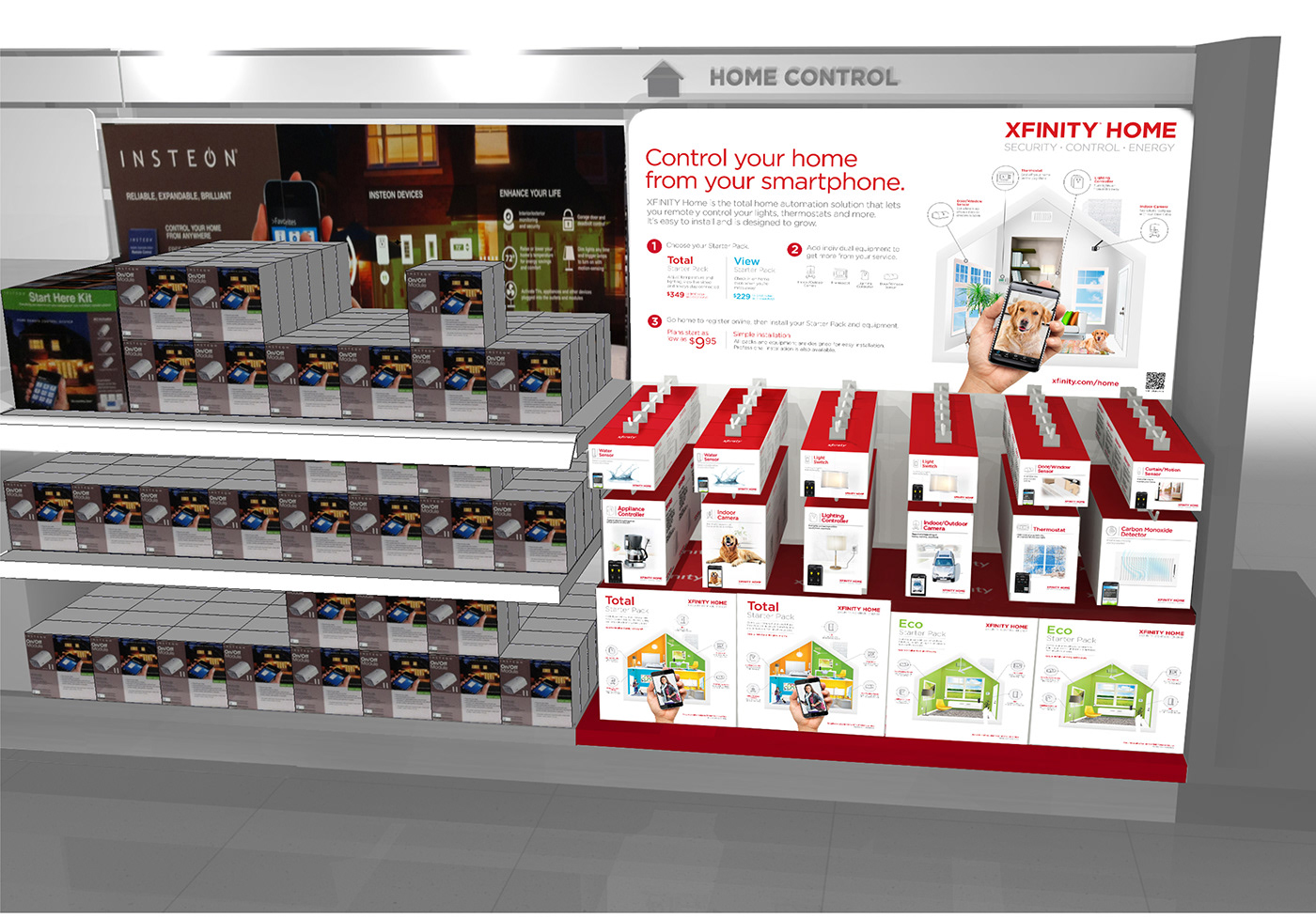 Retail merchandising Display in-store best buy Brandsmart Signage Smart Home automation