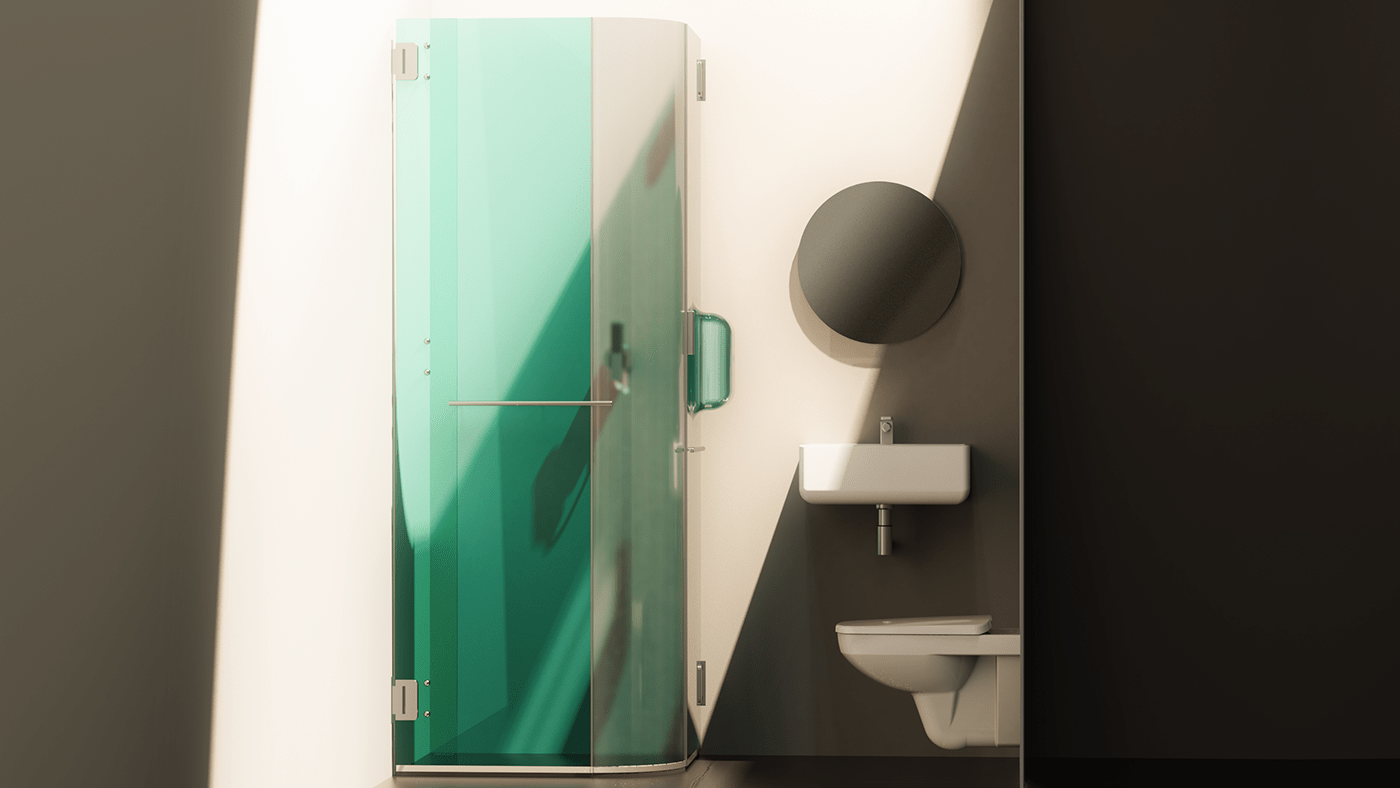industrial design  design product design  interior design  Bathroom Experience bathroom shower cubicle SHOWER 3d render concept