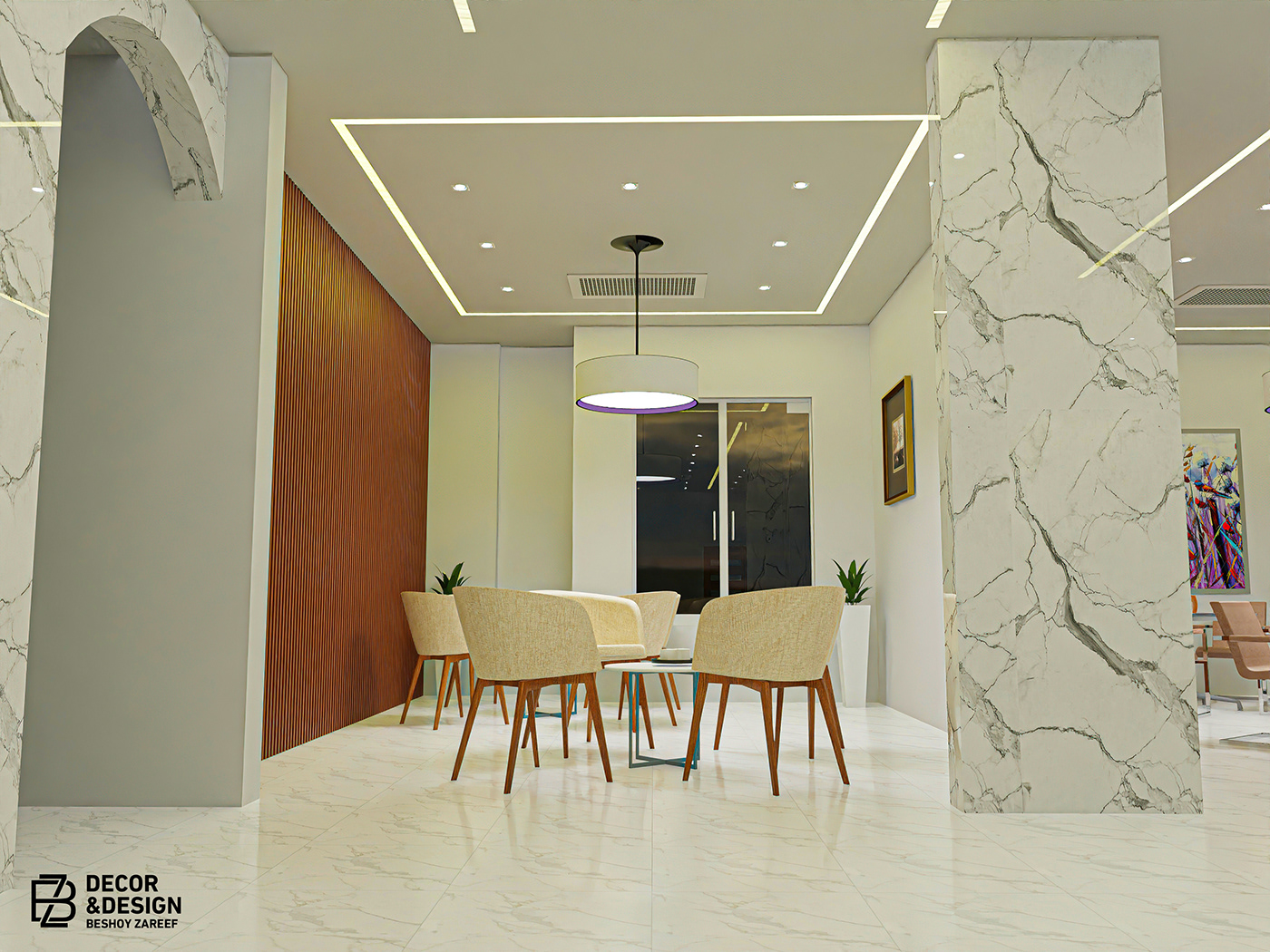 interior design  blender Render تصميم داخلي  ديكور 3D rendering reception Interior ديكورات