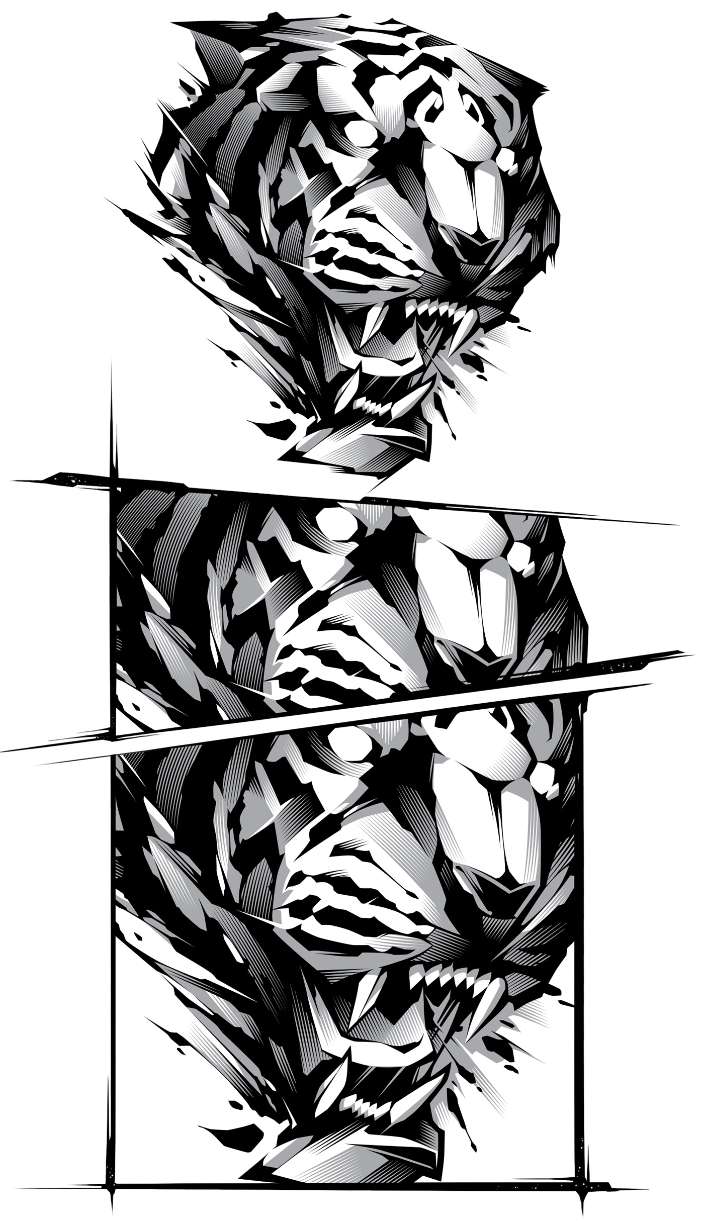 tiger tattoo ABSTRACT TIGER tiger tattoo horror Abstract Art tiger art vector art tiger illustration Tiger vector