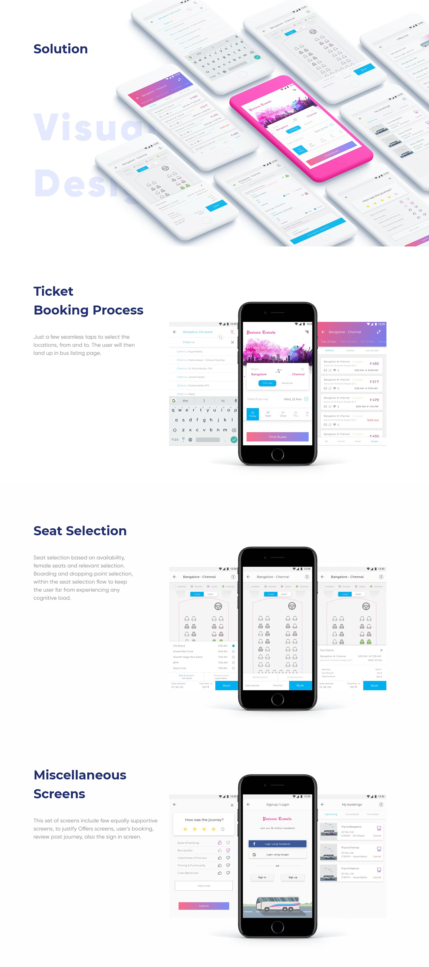 bus ticket Travel ui design UX design Case Study Bus Booking Travel App app design team