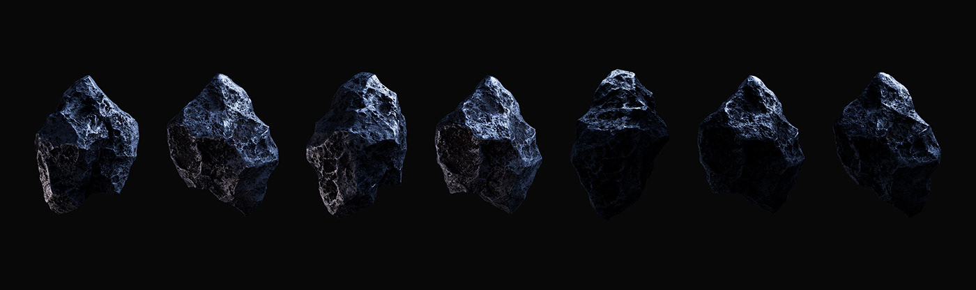 logo identity meteor meteorite asteroid galaxy universe art gallery 3D