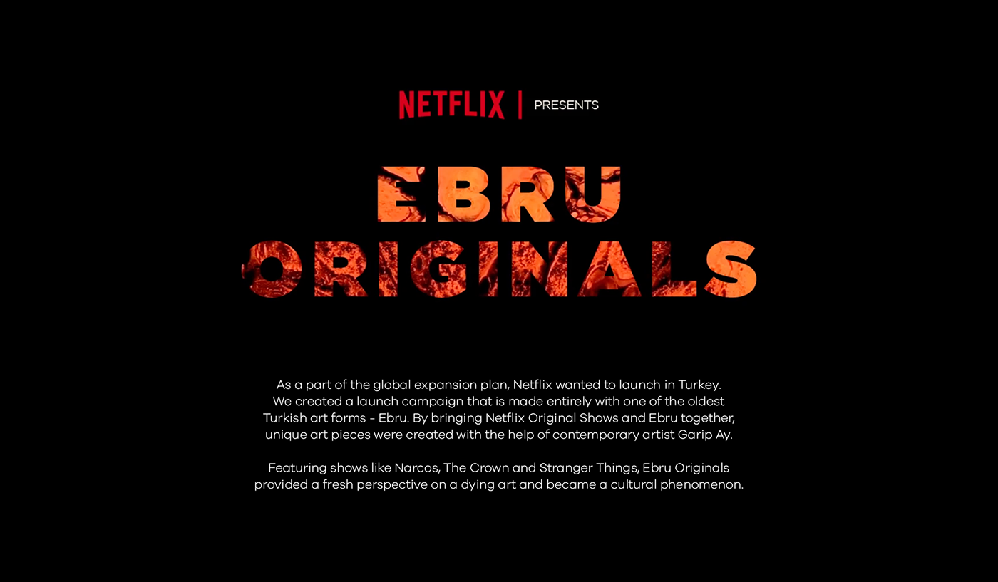 Netflix traditional Advertising  Case Study ebru art craft