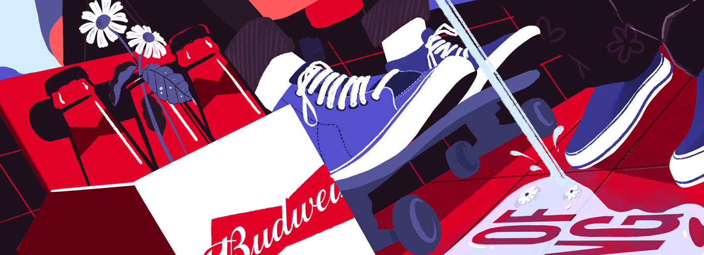 beer Budweiser digital campaign digital illustration ILLUSTRATION  social media