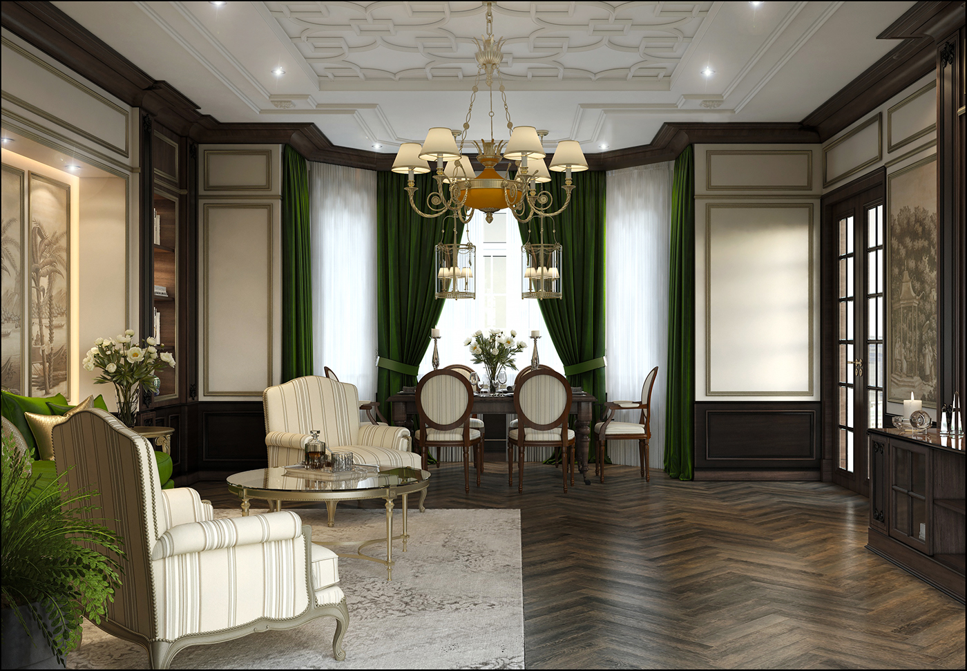 Interior design livingroom light chelini riperlamp eichholtz green wood