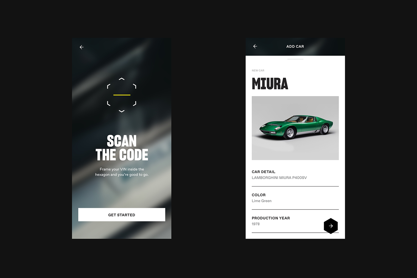 app automotive   car design connected car lamborghini Black&white bold