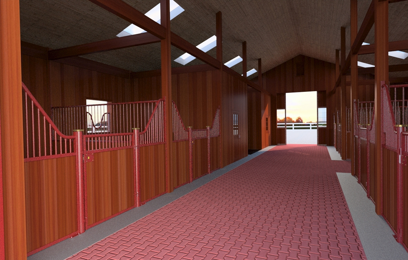 barns stables horse stalls ranch estate architecture Renderings blueprints equestrian steelworks