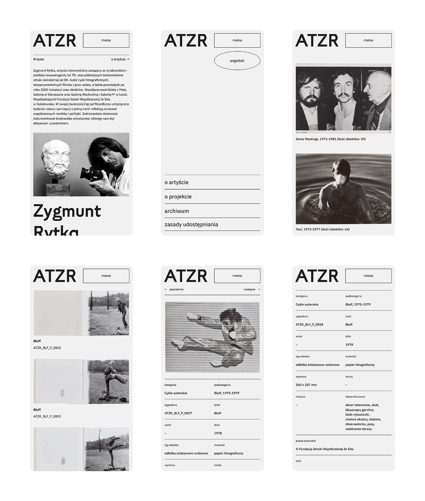 Archive artist contemporary grey minimal Photography  rytka sigmund syfonstudio Website